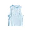 YPFF Trendy Sleeveless Women's Crop Top: Hot Girl European & American Style, Slim Fit, Solid Color, Front Spliced Design