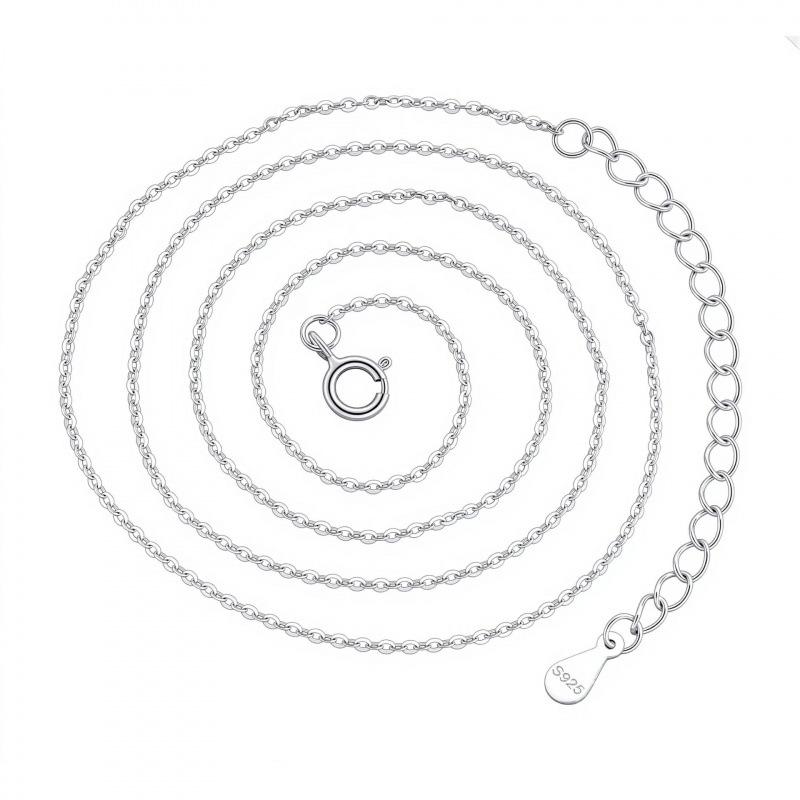 S925 Sterling Silver Versatile 25 Sparkle O-Chain Necklace - Thin Collarbone Chain, No Pendant, High-End Feel.