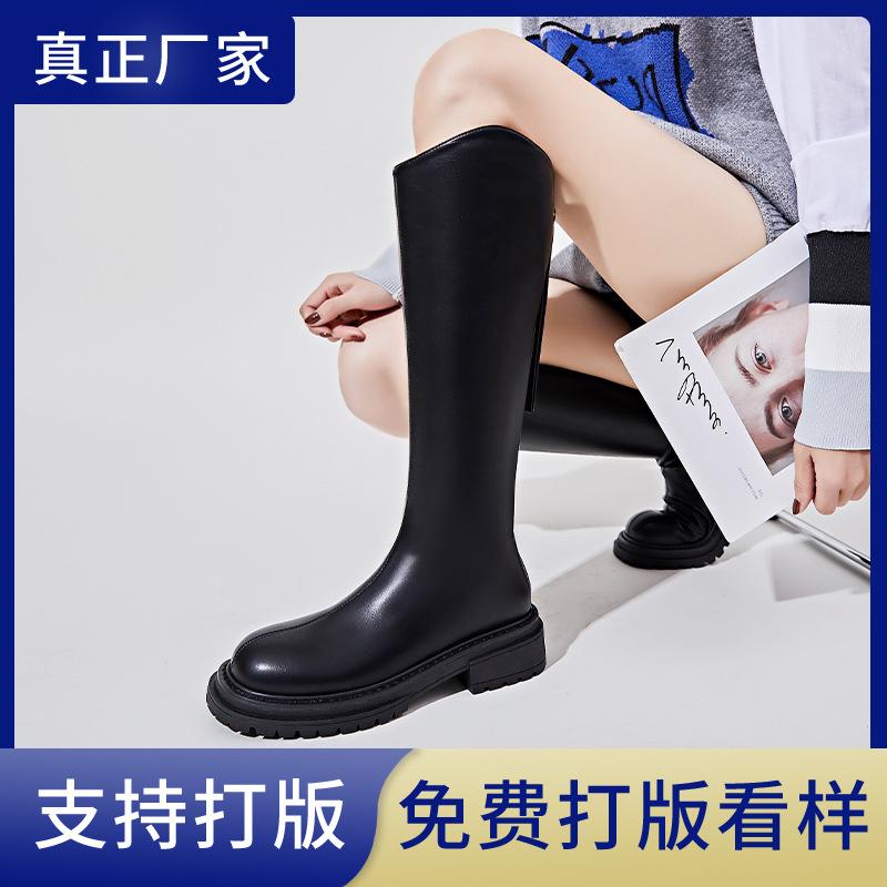 Fleece Boots Women's 2025 Winter New Warm Knight Boots Thick Heel Boots Women's Casual Women's Boots Versatile Boots