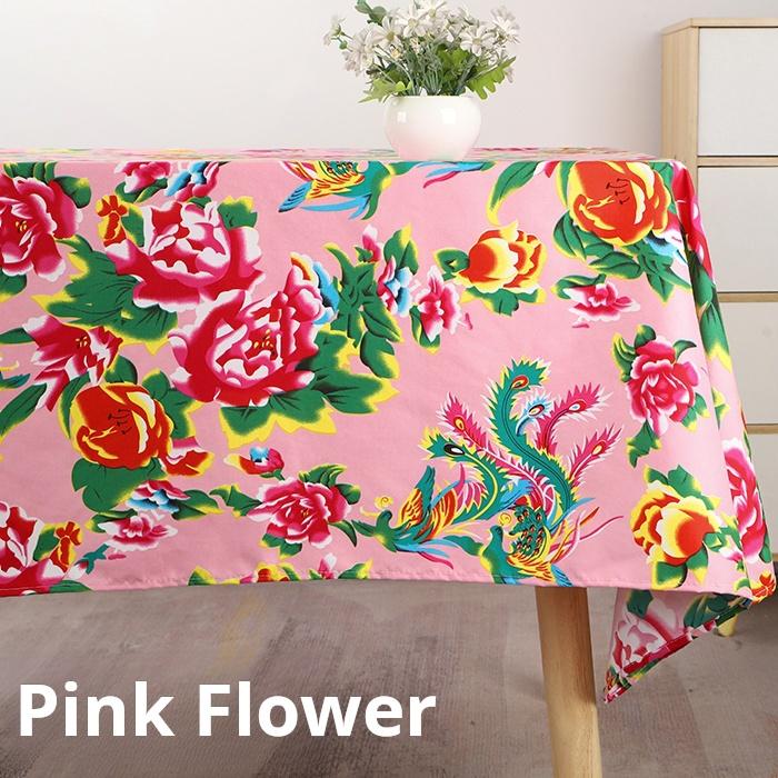 Ethnic Style Print Northeastern Large Flower Cloth Tablecloth Party Bar Teahouse Tablecloth Restaurant Chinese Style Tablecloth