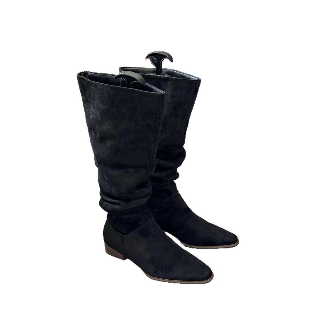 Coarse Heel Suede Over Knee Boots Pile Boots Women's Shoes 2025 Fall/Winter Khaki Skinny Boots Knight Boots