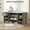 Shoe Storage Bench with Cushion - Grey