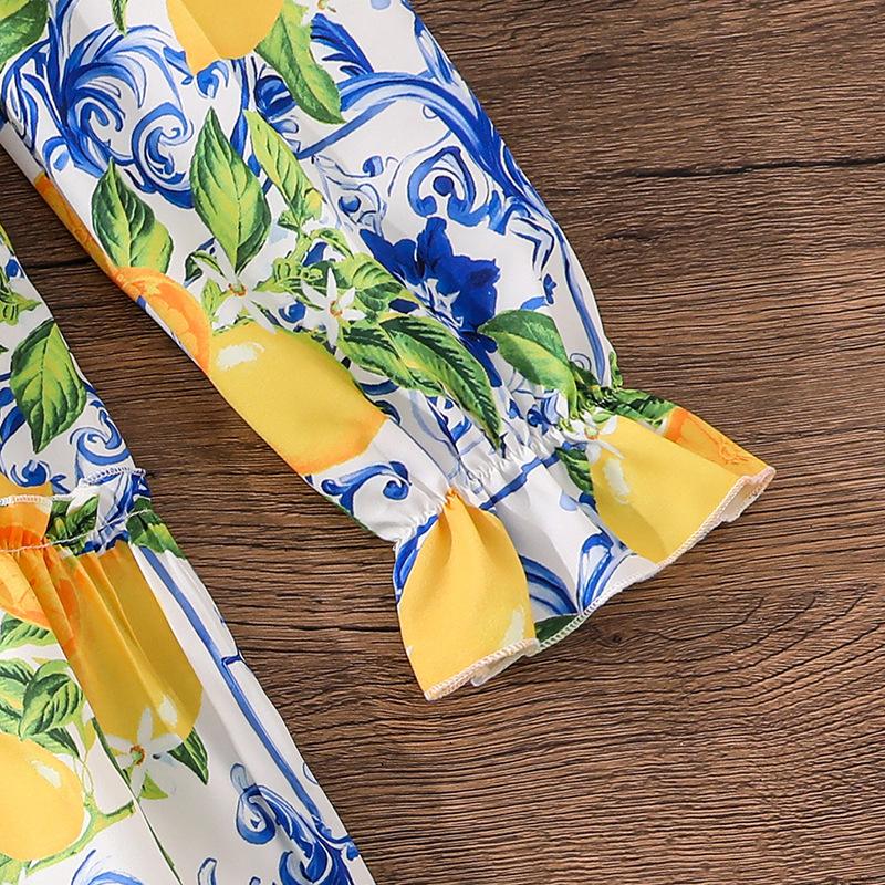 Girls' Dress Children's Clothing Autumn Winter New Style Floral Print Long-sleeved Girl 8-12Y Princess Dress