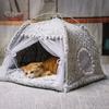 Sweet Princess Cat Bed The General Teepee Closed Cozy Hammock With Floors Foldable Cat Tent Dog House Bed Pet Basket Cushion