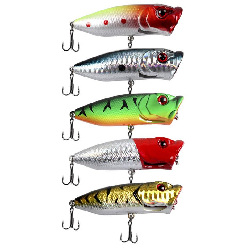 7cm10.2g5PCSBionic Wave-popping Lure for Long-distance Casting with Sound Beads, Surface-type Hard Lure, Specialized Lure for Fi