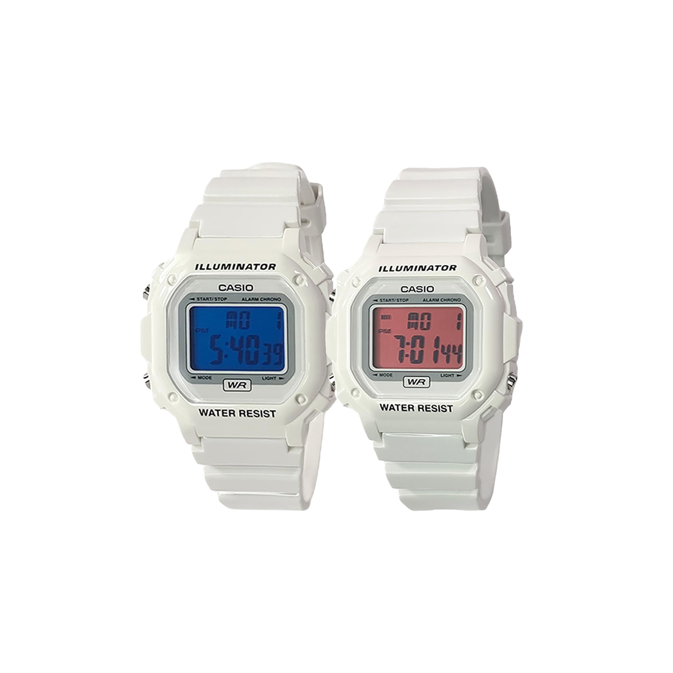 CASIO Custom Collection Electronic Movement Resin Strap Watch Men s Watches White Dial F108WHC-7B(Watch1100--) White Strap