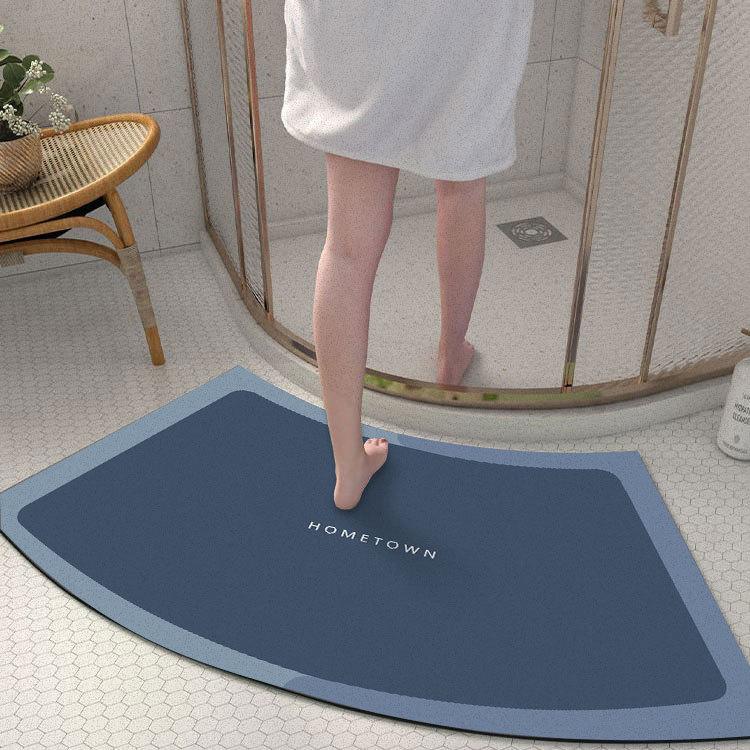 Diatom Mud Floor Mat Arc-shaped Dirt-resistant Anti-slip Mat Household Absorbent Bathroom Floor Mat Bathroom Door Simple Foot Mat