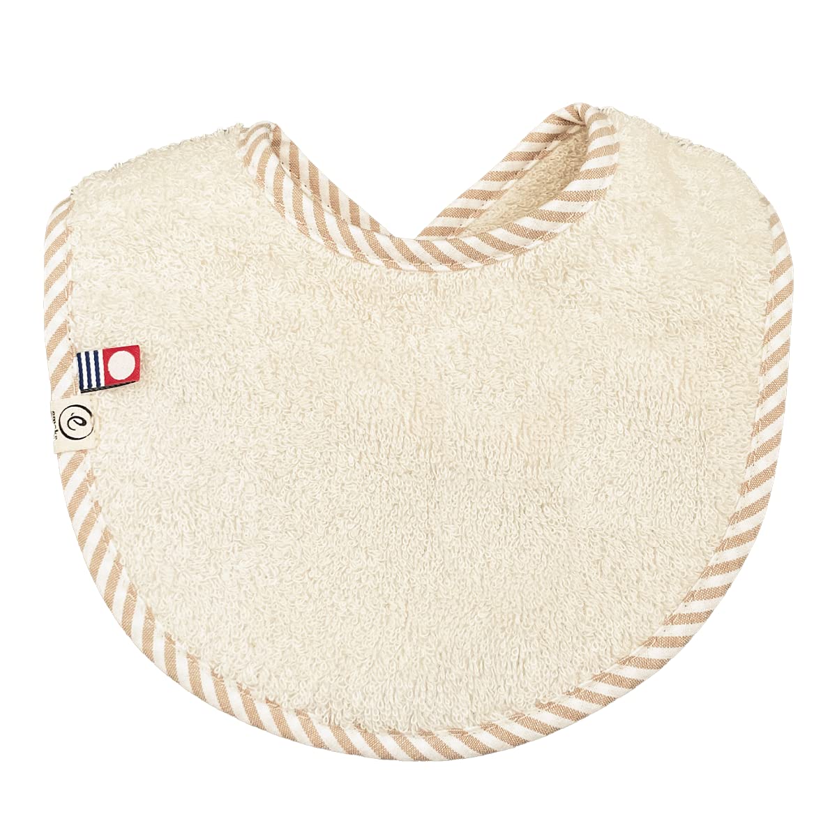 

EMOCA Imabari Towel Adjustable Size Bib Bib, (Natural Stripes)