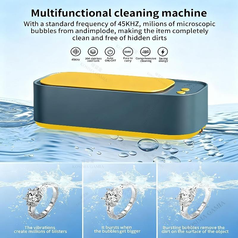 Portable Ultrasonic Cleaning Machine USB Powered High Frequency Vibration Multi-Purpose Wash For Jewelry Glasses Braces Dentures