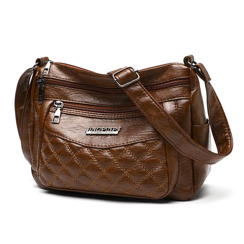 Women's Bag Embroidery Thread Rhombus New Fashionable Multi-layer Flow Shoulder Bag Messenger Bag