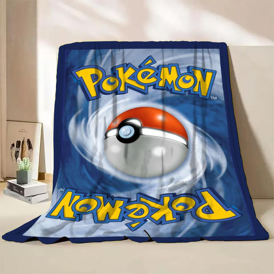 Pokémon Kaart Karakter Cartoon Flanellen Plaid Deken voor Slaapkamer Bed Bank Lunchpauze Picknick Reisdekens Kinderen Zachte Cadeaus