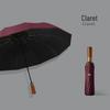 16-Rib Solid Wood Handle Black Sunshade Folding Umbrella - Large, Automatic, and Ideal for Business Gifts