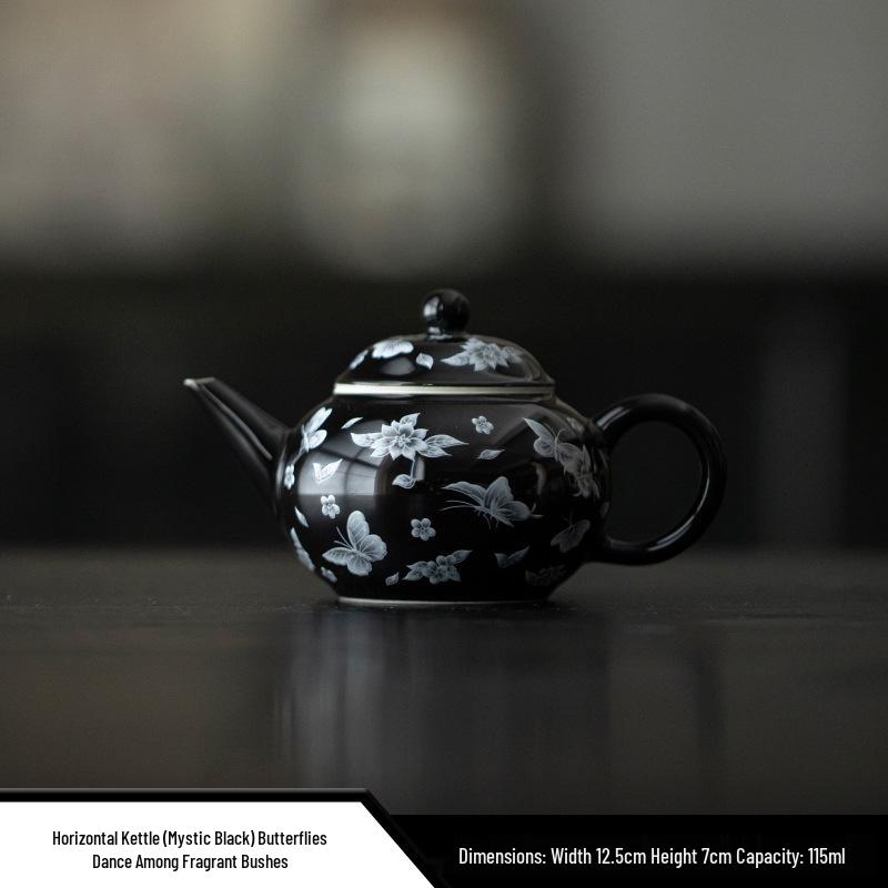 Red Xishi Ceramic Tea Pot - Elegant Chinese Style for Women, Single-Serve, Colored Glaze Design