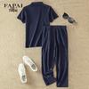 FAPAI Men's Linen Blend Summer Casual 2-Piece Set