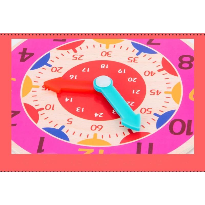 Children Montessori Clock Educational Toys Hour Minute Second Cognition Colorful Clocks Jigsaw Toy Kids Early Preschool Teaching