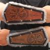 PU Arm Protectors Masquerade Party Dress Up Arm Guard Embossed Totem Arm Bracers Roleplaying Costume Armwear