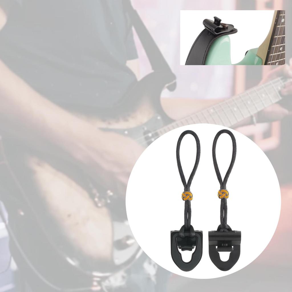 2x Guitar Strap Buckles Guitar Strap Lock Accessories Head Adapter Tie for Classic Guitars Ukulele Bass Live Outdoor