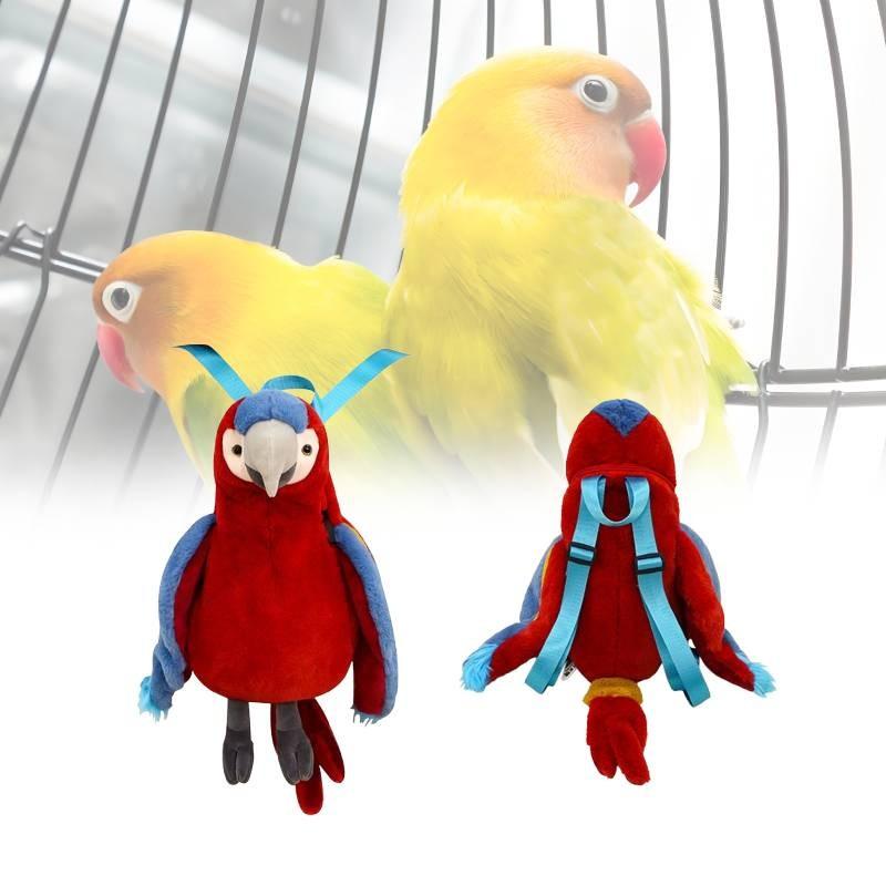 Backpack Parrot Red Plush Toy Cute Girl Birthday Holiday Gift Throw Pillow Doll