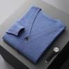 Spring And Autumn Wool Cardigan Men'S V-Neck Thin Knitted Sweater Jacket Loose Long Sleeve Cashmere Sweater Youth Large Size