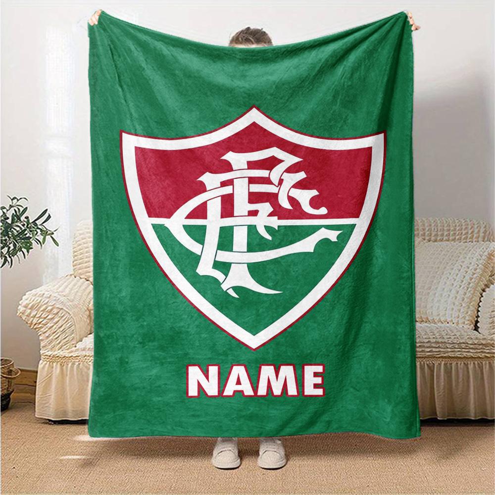 Custom Name Fluminense FC Theme Printed Blanket - Perfect for Couch, Bed, Travel & Outdoor Use | Machine Washable, Cozy & Durable.
