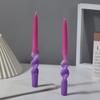 Handmade Spiral Twisted Long Stick Candle Two-Tone Gradient Macaron Paraffin Smokeless Taper Candle Minimalist European Tabletop  Decoration