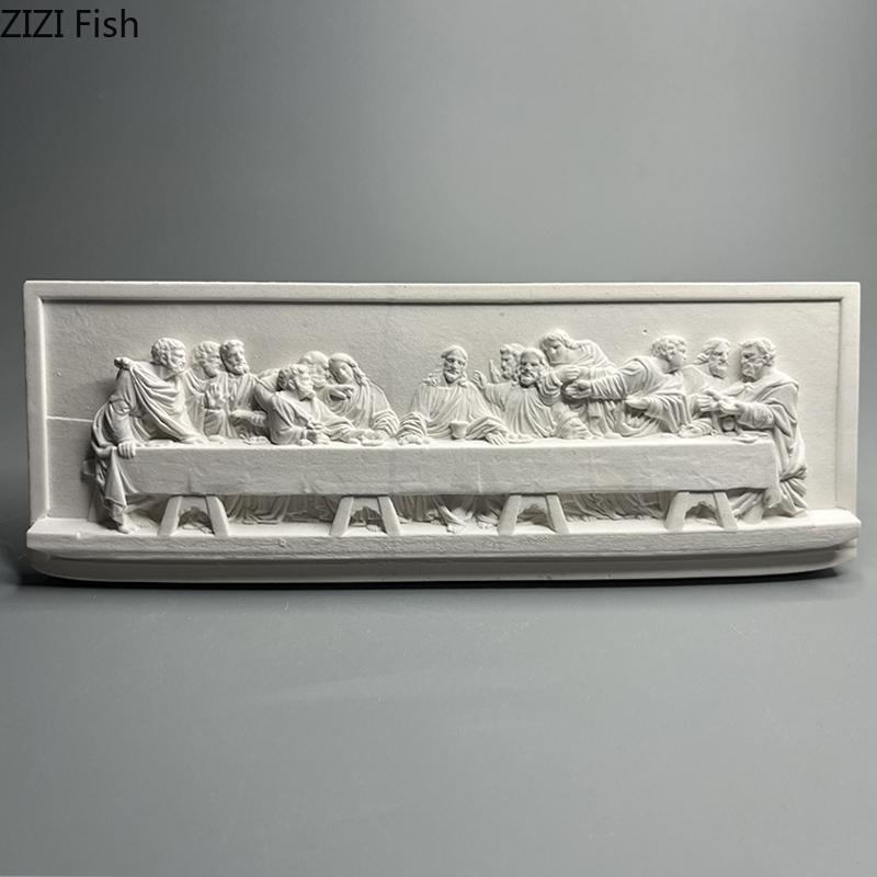 The Last Supper Stereoscopic Printmaking Figures Relief Plaster Statue Desk Decoration Characters Sculpture Room Aesthetic Decor