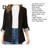 Women Suit Coat Lapel Roll-up Long Sleeve Solid Color Suit Jacket Single Button Loose Fit Spring Autumn Business Outerwear