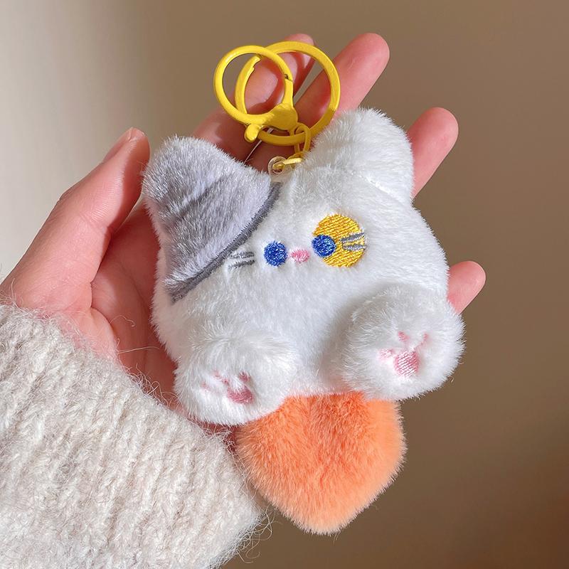 Niedlicher Plüsch-Katzen-Puppenanhänger für Mädchen, Rucksack, Puppenanhänger, Paartasche, Schlüsselanhänger, dekoratives Geschenk