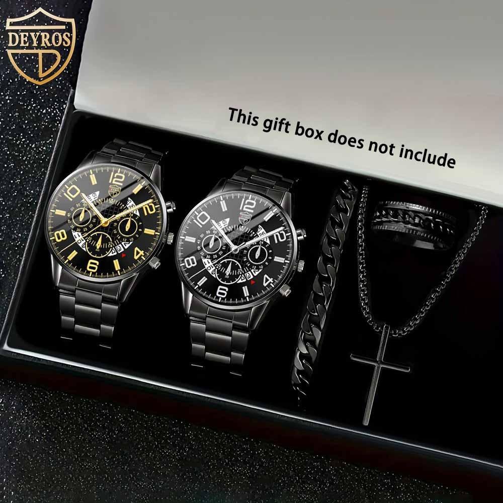 5-Piece Set Watch Necklace Bracelet Men'S Watch Belt Watch Quartz Watch Fashion Men