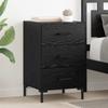 Nightstand Black Oak Effect 40 x 40 x 66 cm Particleboard