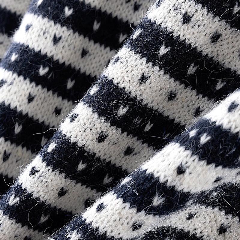 Women's Lamb Wool Blend Striped Knit Cardigan