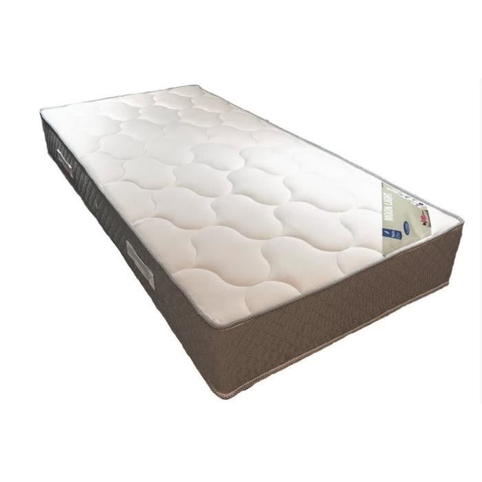 Literie -Matelas + Alèse 90x200 x 24,5 cm - Très Ferme - Mousse 35 Kg-m3 Haute Résilience - hypoallergénique