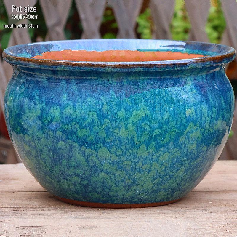 Large Handmade Ceramic Pottery Planter for Courtyard Landscaping - Ideal for Tall Orchids and Bougainvillea