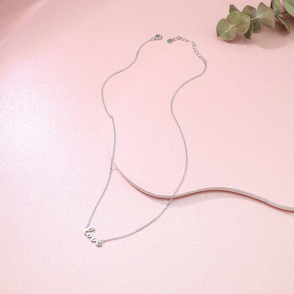 LOVE English Letter Pendant Necklace Fashionable and Versatile Valentine's Day Jewelry
