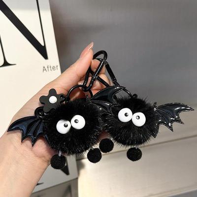 Little Devil Plush Keychain Women'S Bag Pendant Lovely Keyring Fluffy Stuffed Toys Halloween Ornament Gifts