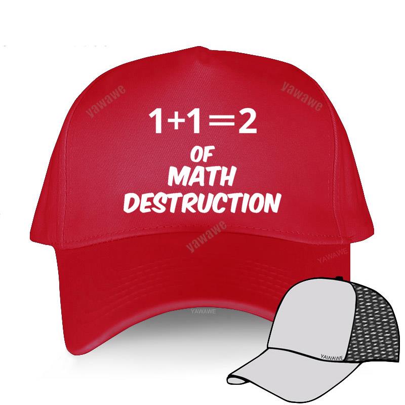 Black Casual Boys Printed Baseball Cap 1+1=2 Weapon of Math Destruction Man Women Summer Hat outdoor Snapback caps sport bonnet