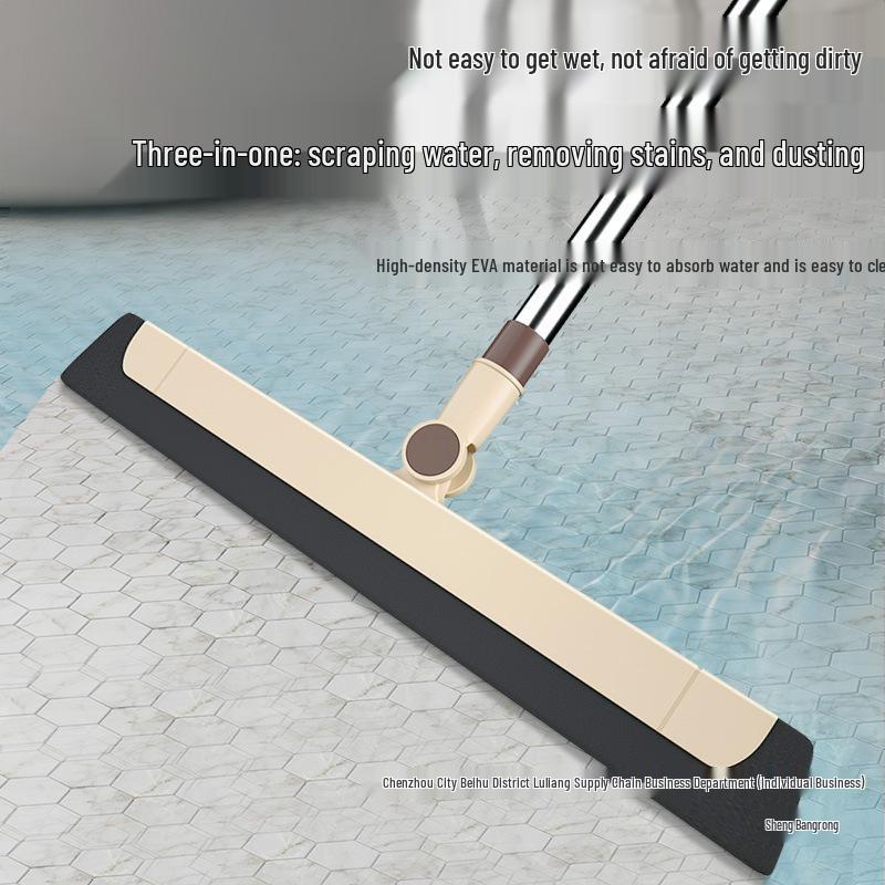 Multi-Purpose Bathroom & Floor Mop and Scraper for Hair and Water