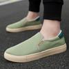 Sapatos casuais masculinos deslizamento em lona mocassins confortáveis ​​andando apartamentos para homem cara antiderrapante mocassins macios tênis verão