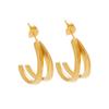 18K Gold Geometric Twisted Cable Earrings In Titanium Steel for Women