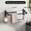 Punch-Free Multi-Bar Bathroom Towel Rack and Hanger Shelf