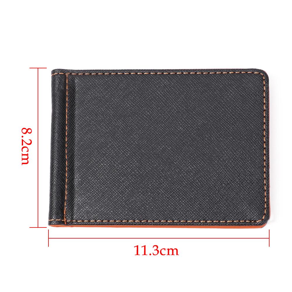 Fashion Simple Men's Leather Money Clips Wallet Multifunctional Thin Man Card Purses Women Metal Clamp For Money Cash Holder