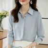 2025 Spring New Long Sleeve Women Shirt Turn Down Collar Office Lady Black White Shirt Blouse Women Tops Shirts J747