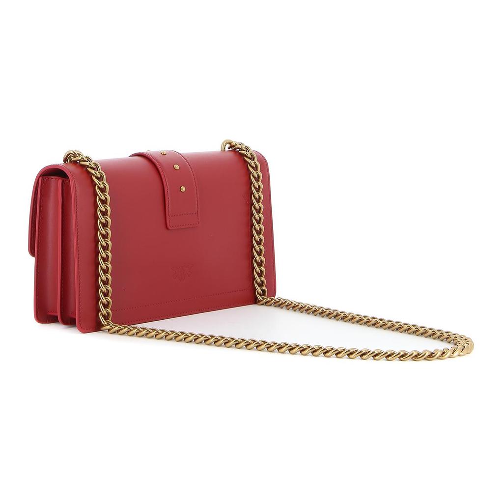 PINKO Leather Portable Crossbody Bag, Shoulder Bag Women's Red 1P21SE-Y6JC-R72