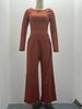 Asymmetrical Long-Sleeve T-Shirt & Wide-Leg Pants Casual Loungewear Set 2025 Autumn Collection