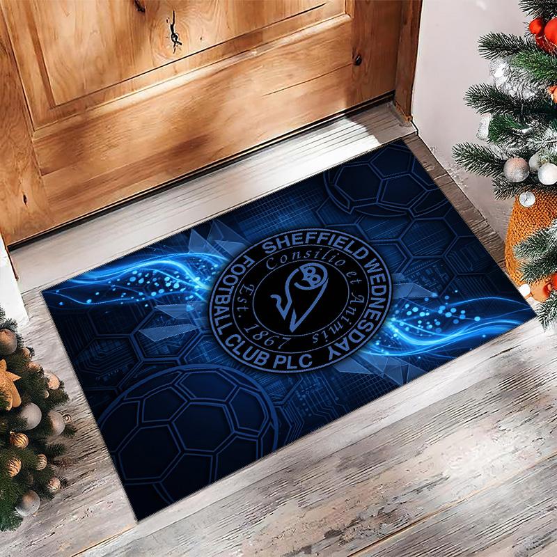 Tappeto in Cristallo di Velluto con Stampa del Sheffield Wednesday Football, Comodo Assorbente d'Acqua Antiscivolo per Pavimenti Interni