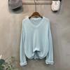 C S In The Room Damo baSiC looSe Fit V neCk Long SleeVe Knit 6 ColorS