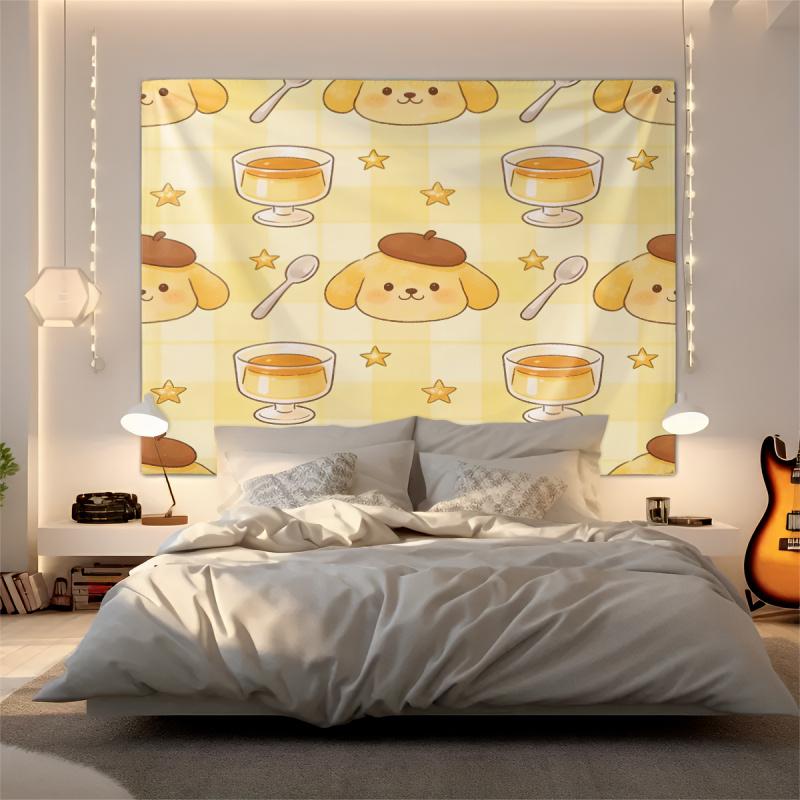 Sanrio Characters Cartoon Tapestry Cute Wall Hanging Tapestry for Bedroom Living Room Home Decor