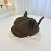 Sweet and cute cat ears beret female spring and autumn polka dot lace octagonal hat cute face little painter hat