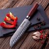 Couteau Santoku 7 Pouces Acier Damas VG10 Couteau de Cuisine Japonais Outils de Cuisine Manche en Bois Pakka