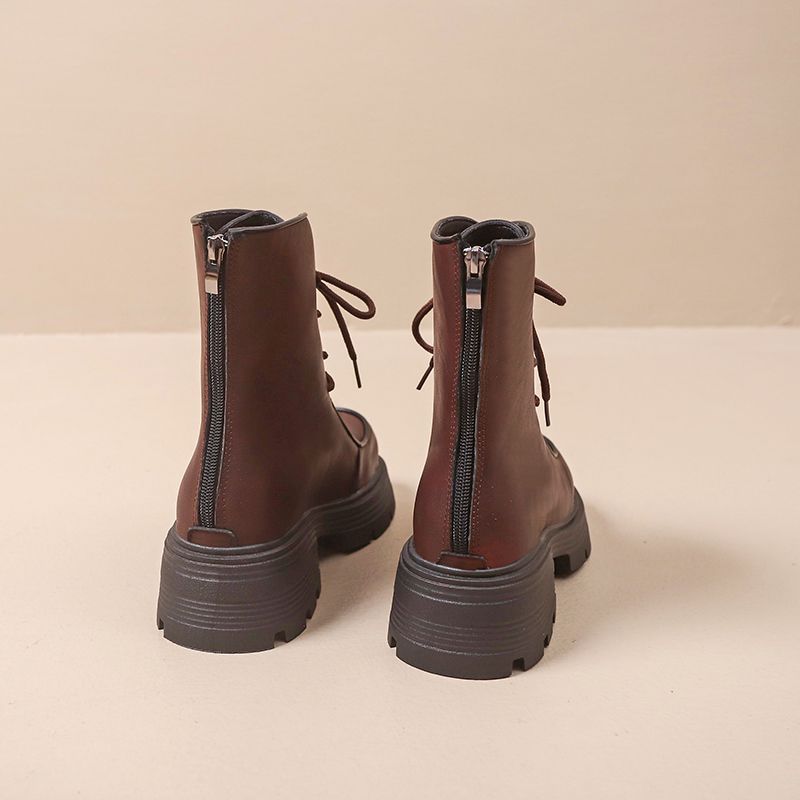 Internet celebrity retro Martin heightening mid-tube boots 2025 new fashion British style muffin platform versatile boots women
